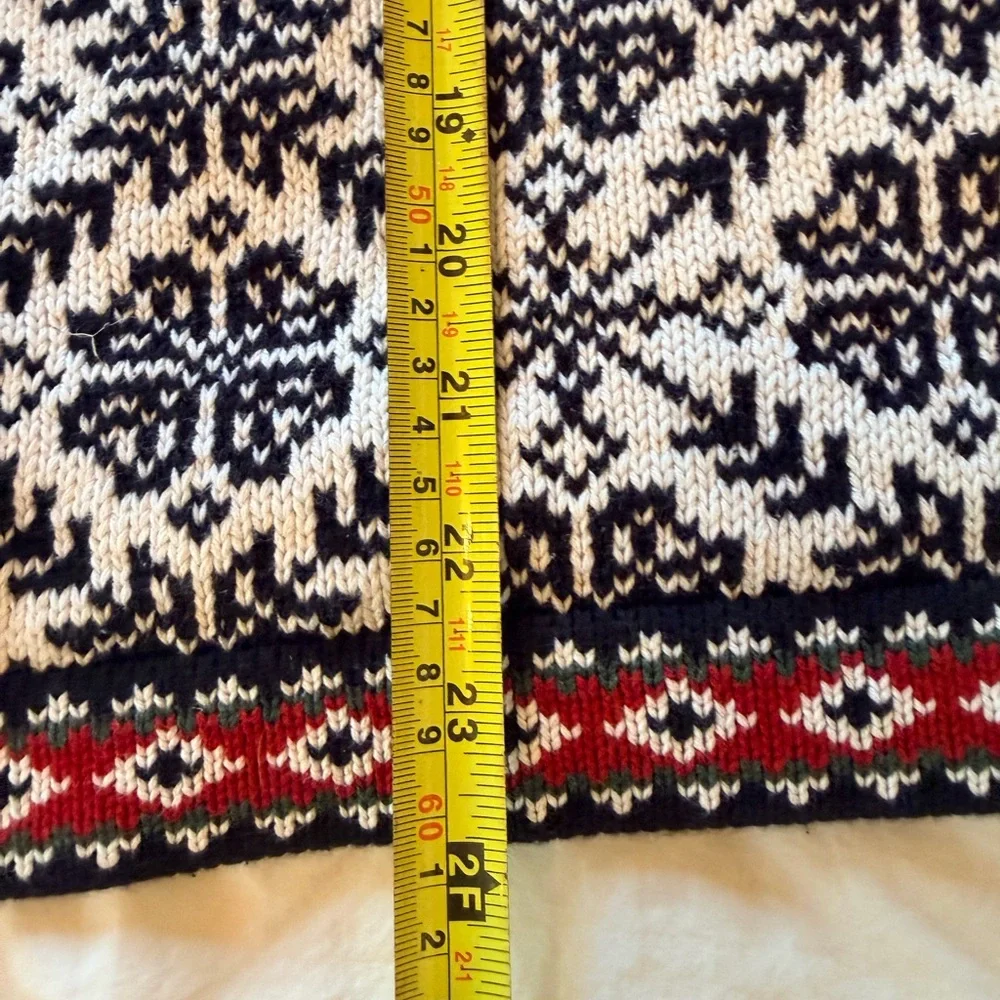 Vintage L.L. Bean Nordic Zip Sweater Women’s Large 100% Cotton - Picture 5 of 7